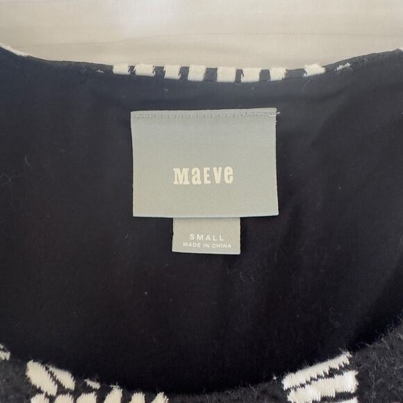 Maeve by Anthropologie Abstract Graphic Print Dress Small Artsy Boho Mod Small - Picture 3 of 8